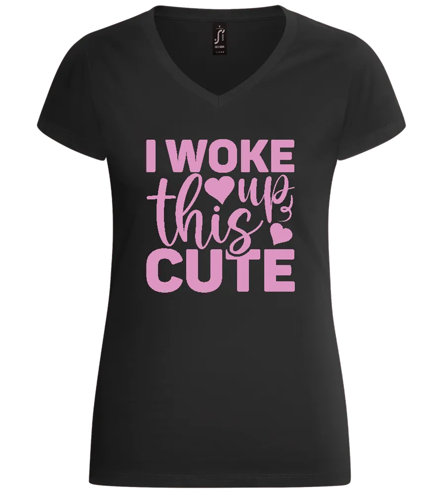 I Woke Up This Cute Hearts Design - Basic women's v-neck t-shirt