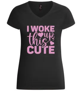 I Woke Up This Cute Hearts Design - Basic women's v-neck t-shirt