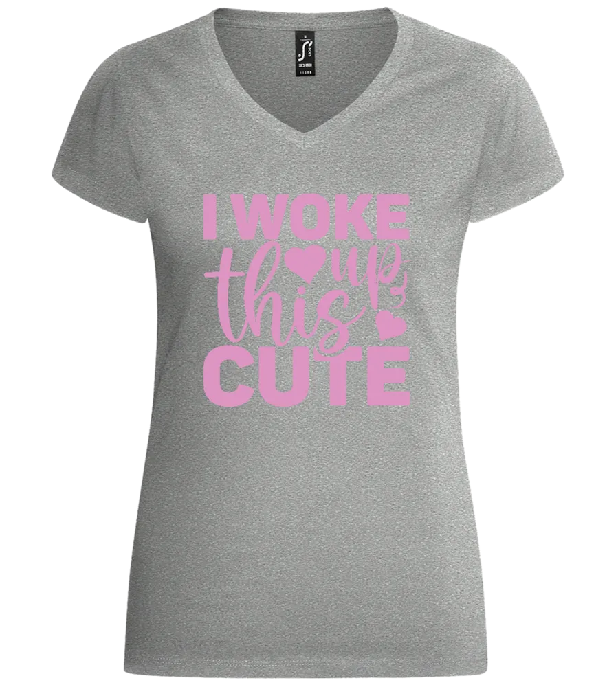 I Woke Up This Cute Hearts Design - Basic women's v-neck t-shirt