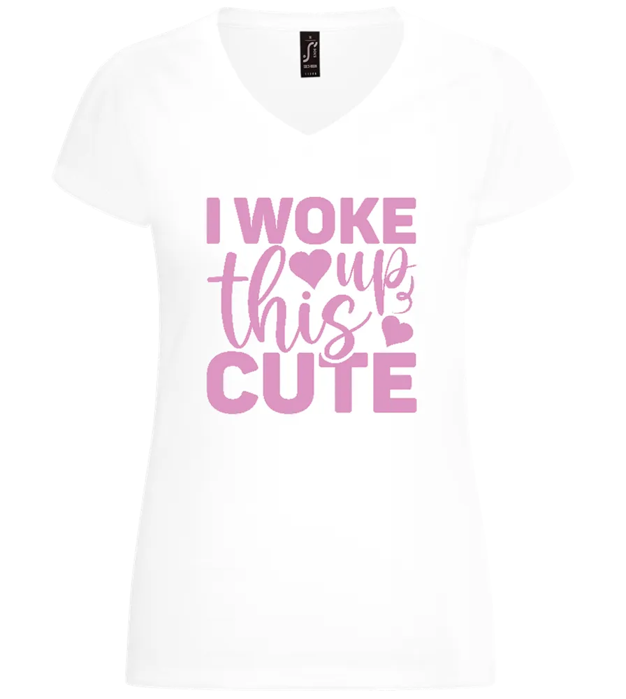 I Woke Up This Cute Hearts Design - Basic women's v-neck t-shirt