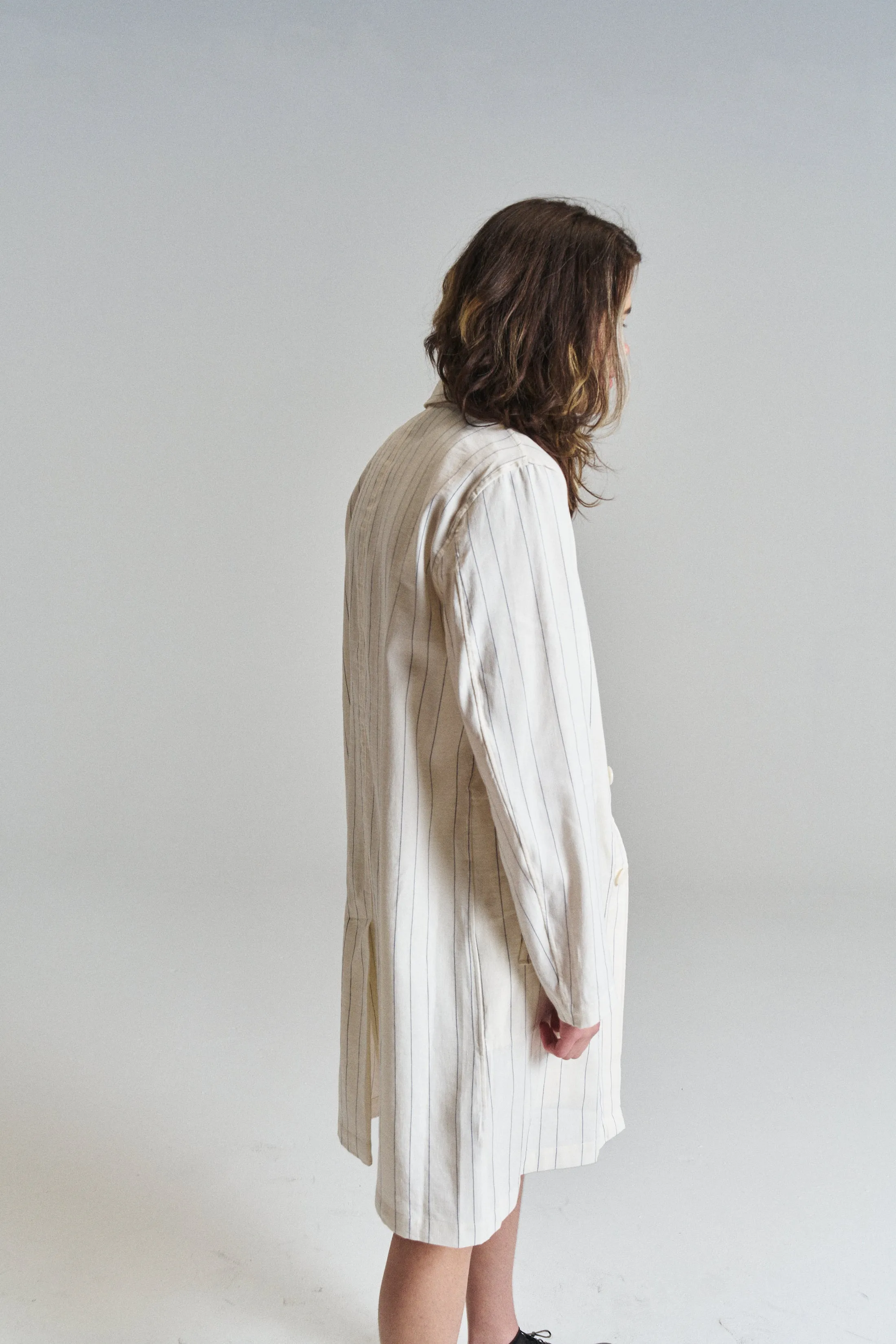 Ivory Stripe Linen Soukous Shirt