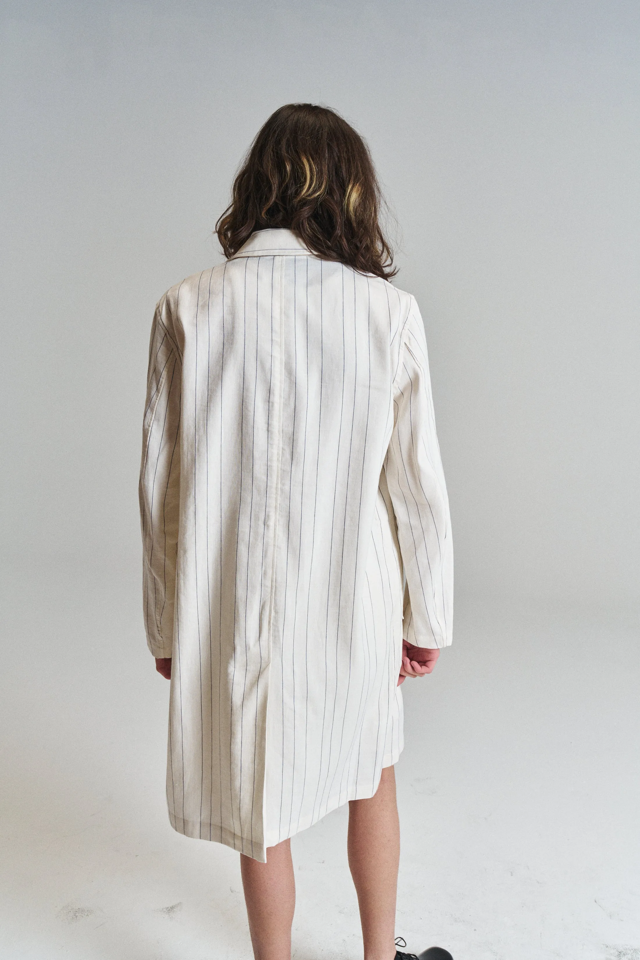 Ivory Stripe Linen Soukous Shirt