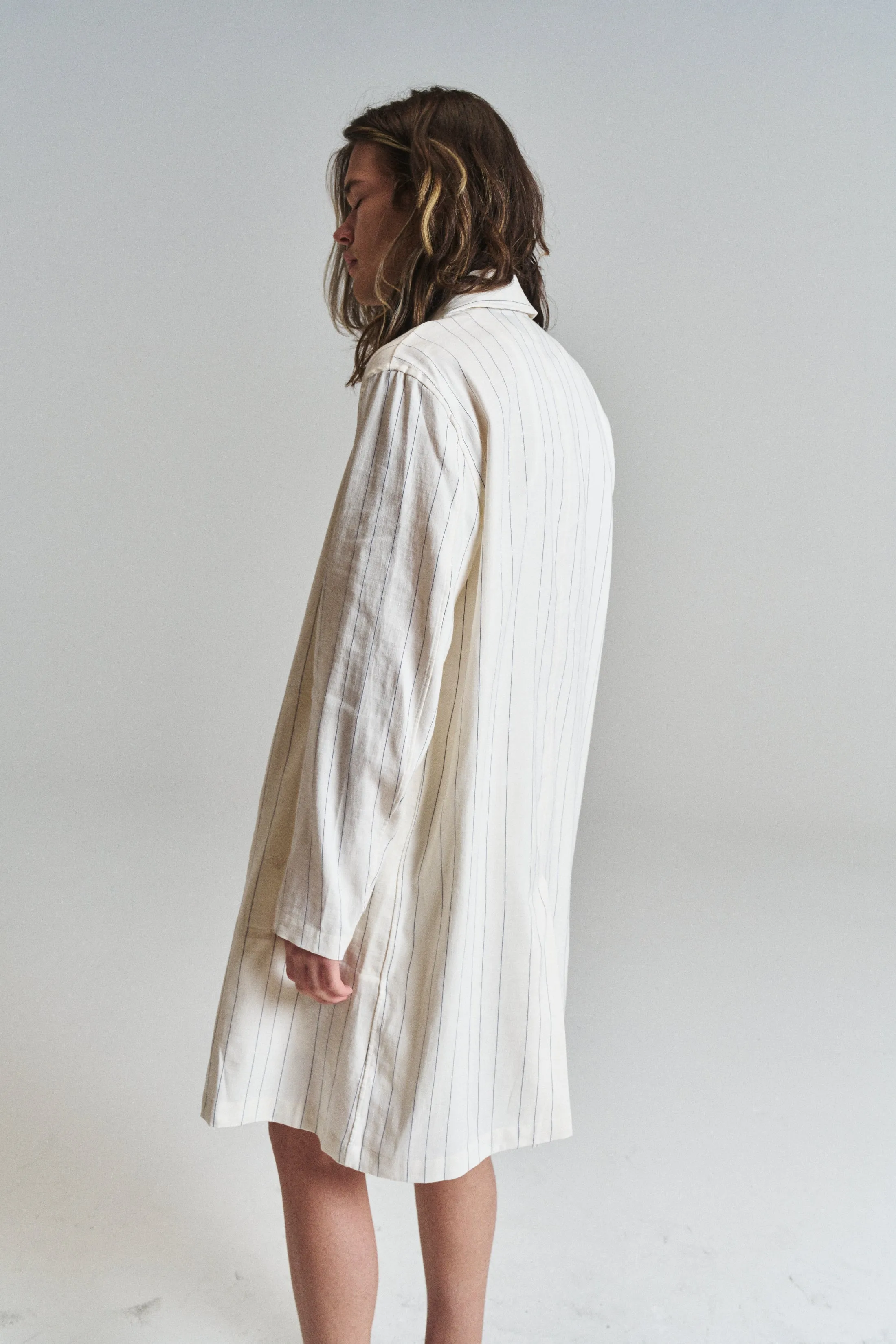 Ivory Stripe Linen Soukous Shirt