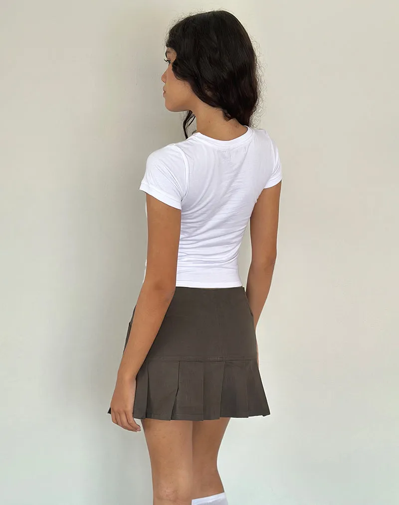 Keripa Pleated Mini Skirt in Dark Grey