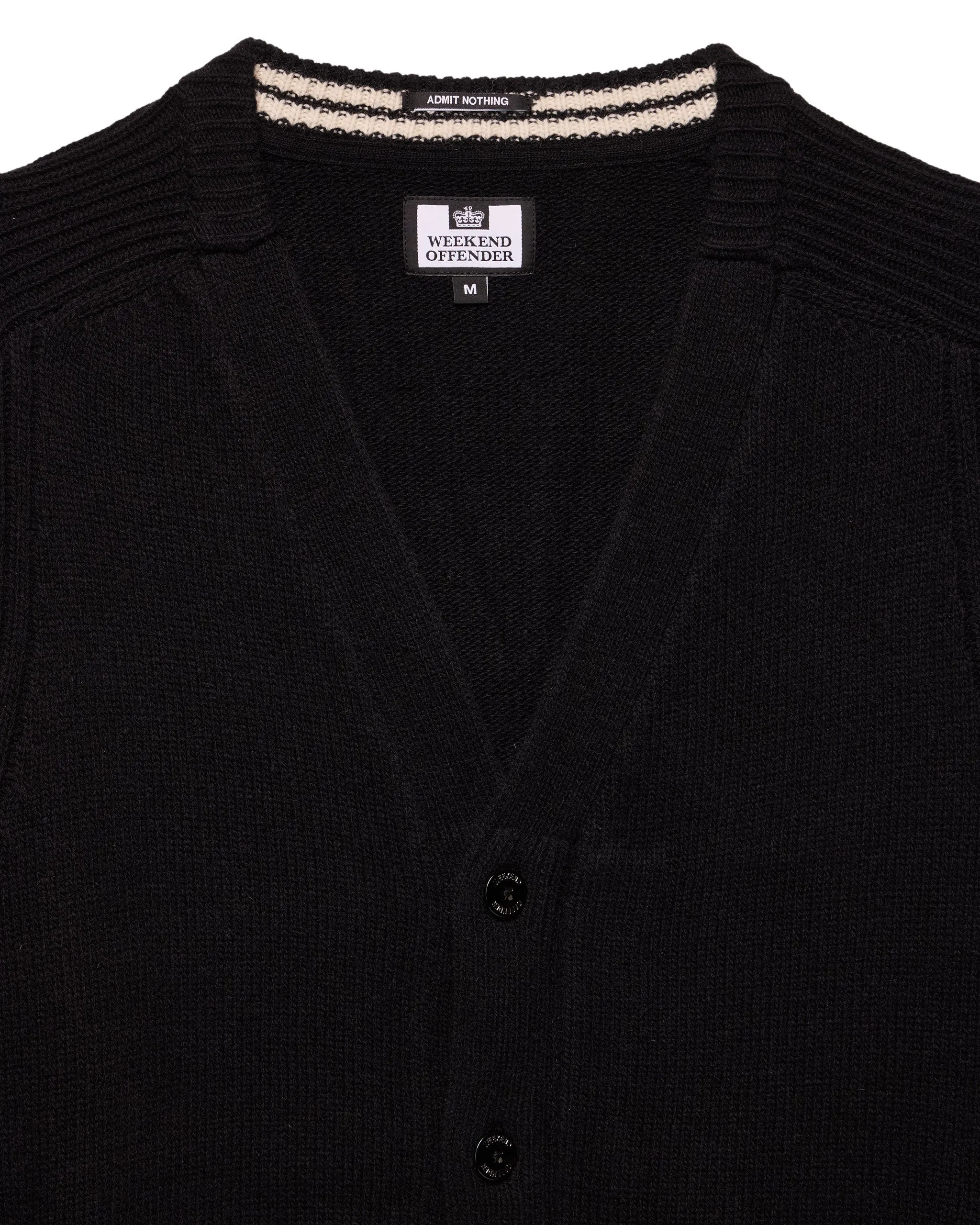 Lauda Knitted Wool Cardigan Black