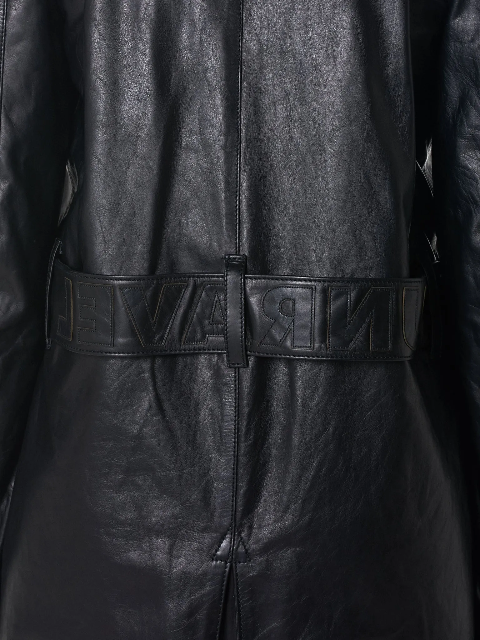 Leather Trench Coat (UWJA007E18216001-BLACK)