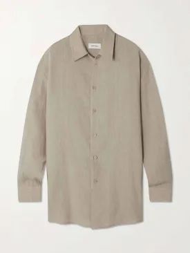 Linen-blend shirt