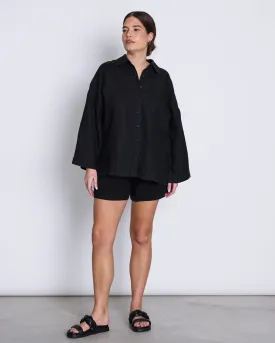 LINEN SHIRT MONS  BLACK