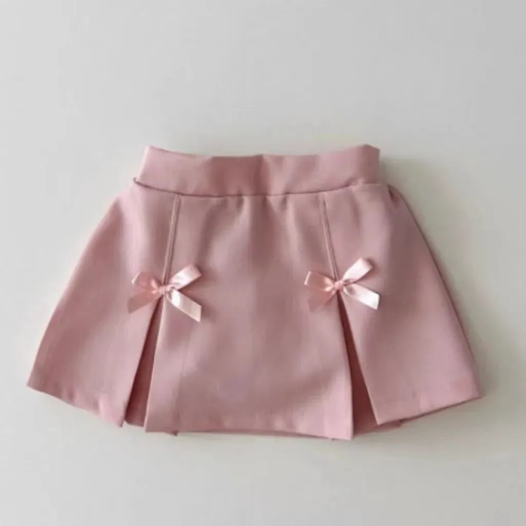 Little Bows Pleated Preppy Skirt