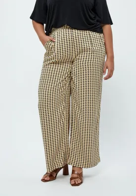 Lykke Wide Leg Pants Curve - Warm Sand Print