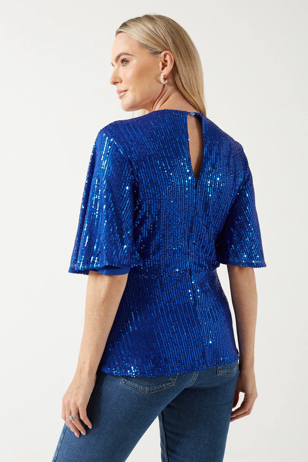 Marc Angelo Sequin Tie Top