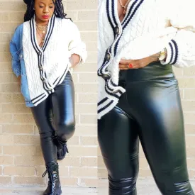 MASTERPIECE - High Waist Patent Leather Leggings