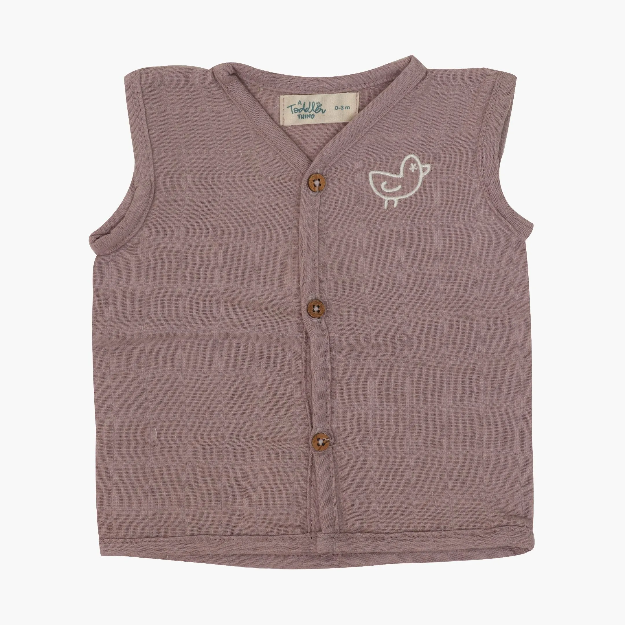 Mauve Bird - Plain Muslin Jabla and Shorts for Babies and Toddlers