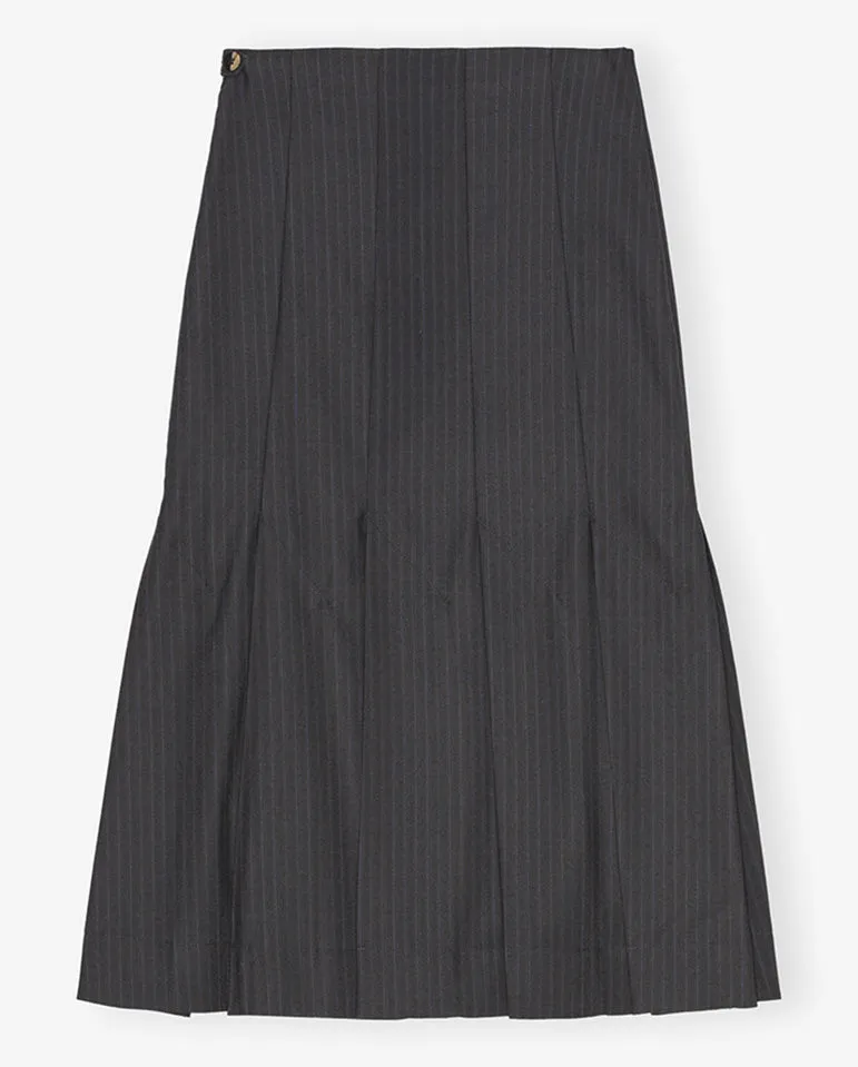 Melange Stripe Suiting Midi skirt Phantom