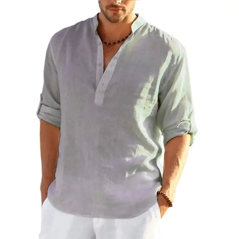 Men's Linen Long Sleeve Shirt