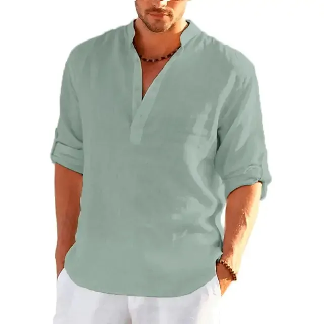 Men's Linen Long Sleeve Shirt