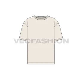 Mens Round Neck Baggy T shirt Sketch