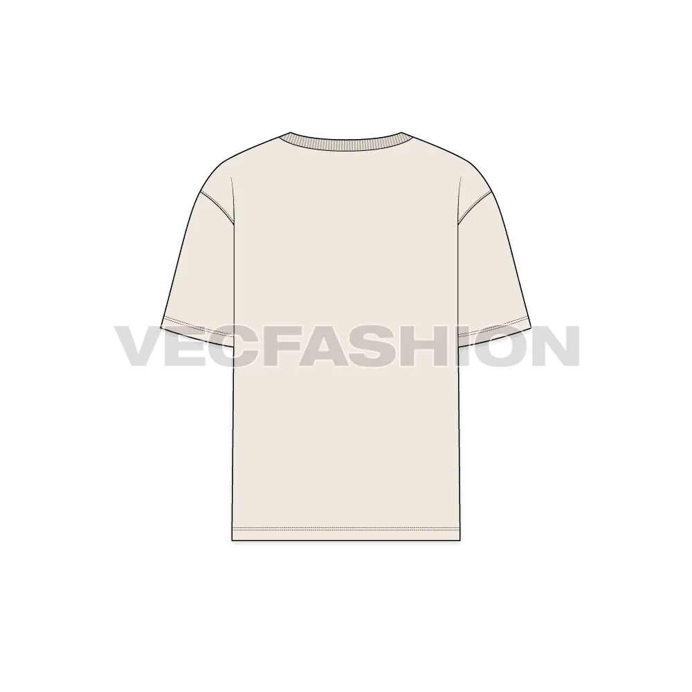 Mens Round Neck Baggy T shirt Sketch