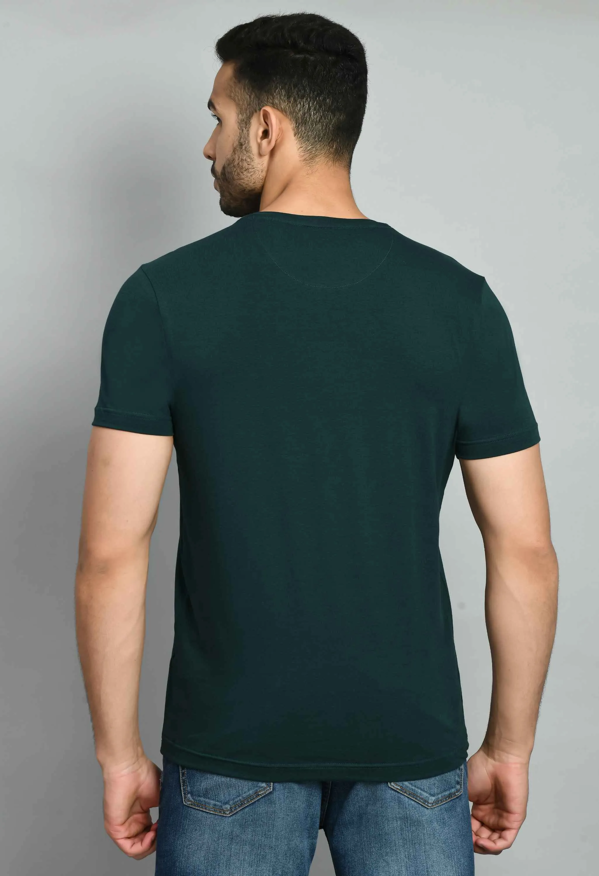 Men's Solid Green Smart Fit T-Shirt