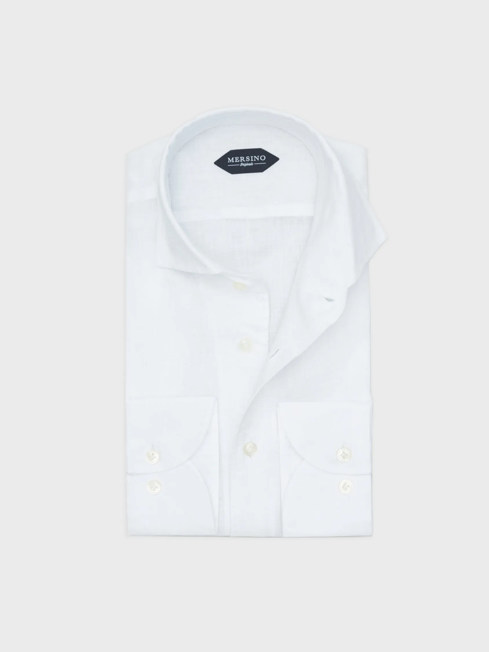 Mersino White Pure Linen Marina Shirt by Canclini