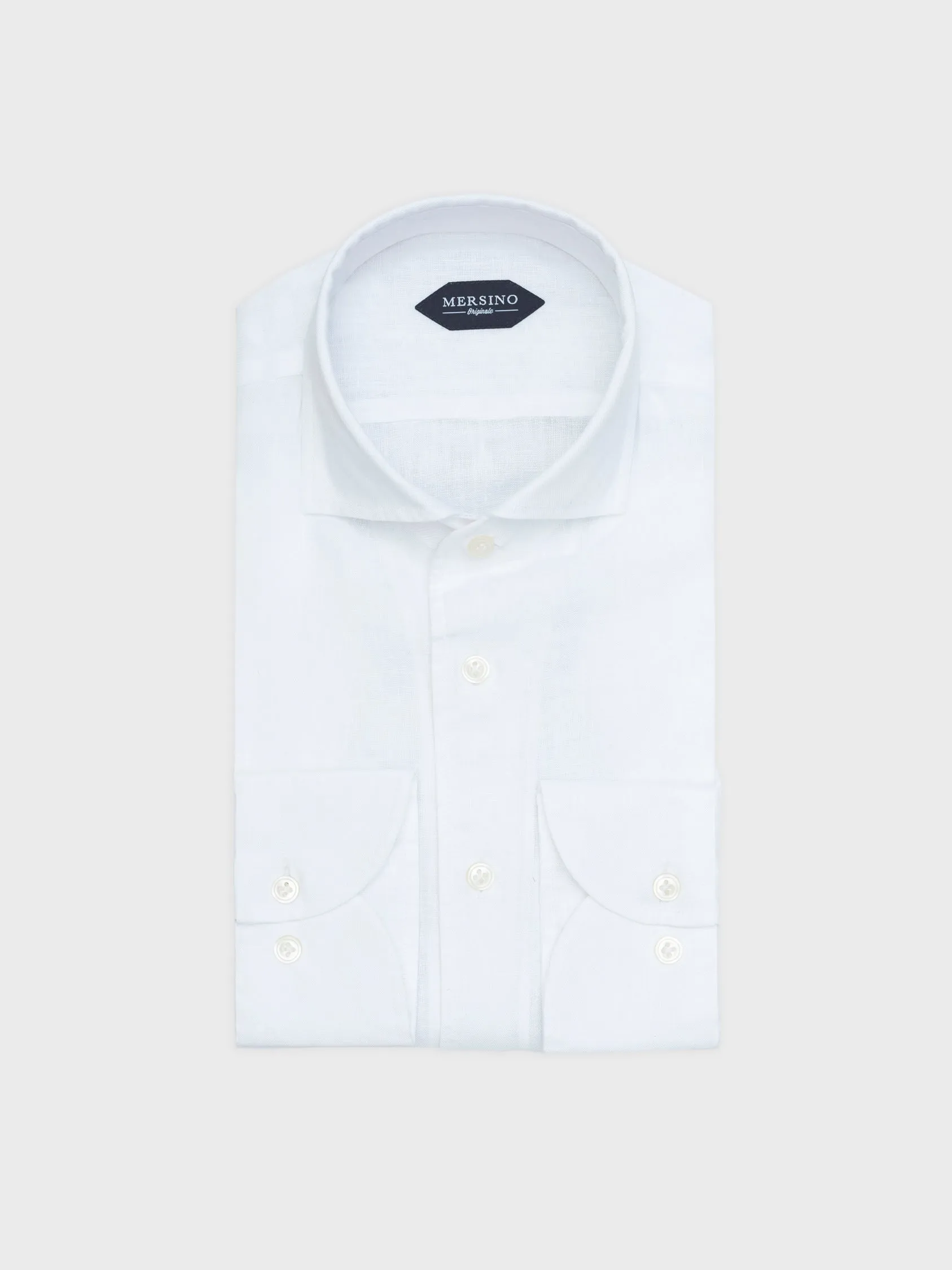 Mersino White Pure Linen Marina Shirt by Canclini