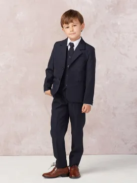 Navy Blue Boy's Slim Fit Suit (Set)