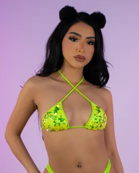 Neon Sequin Disco Bikini Top