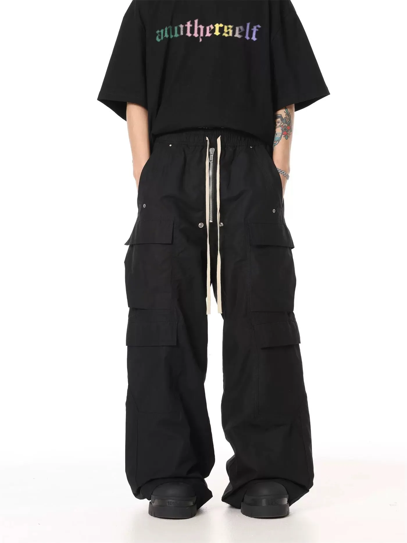 Noir Utility Drawstring Pants