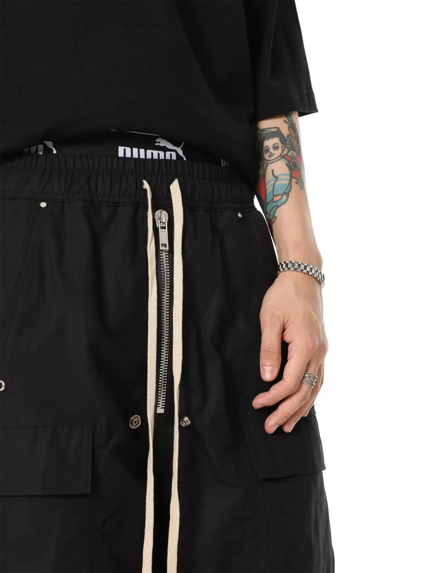 Noir Utility Drawstring Pants