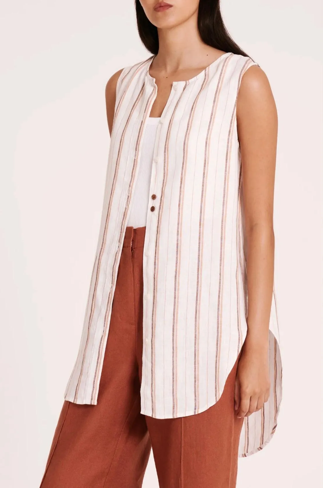 Nude Lucy Aisha Sleeveless Linen Shirt