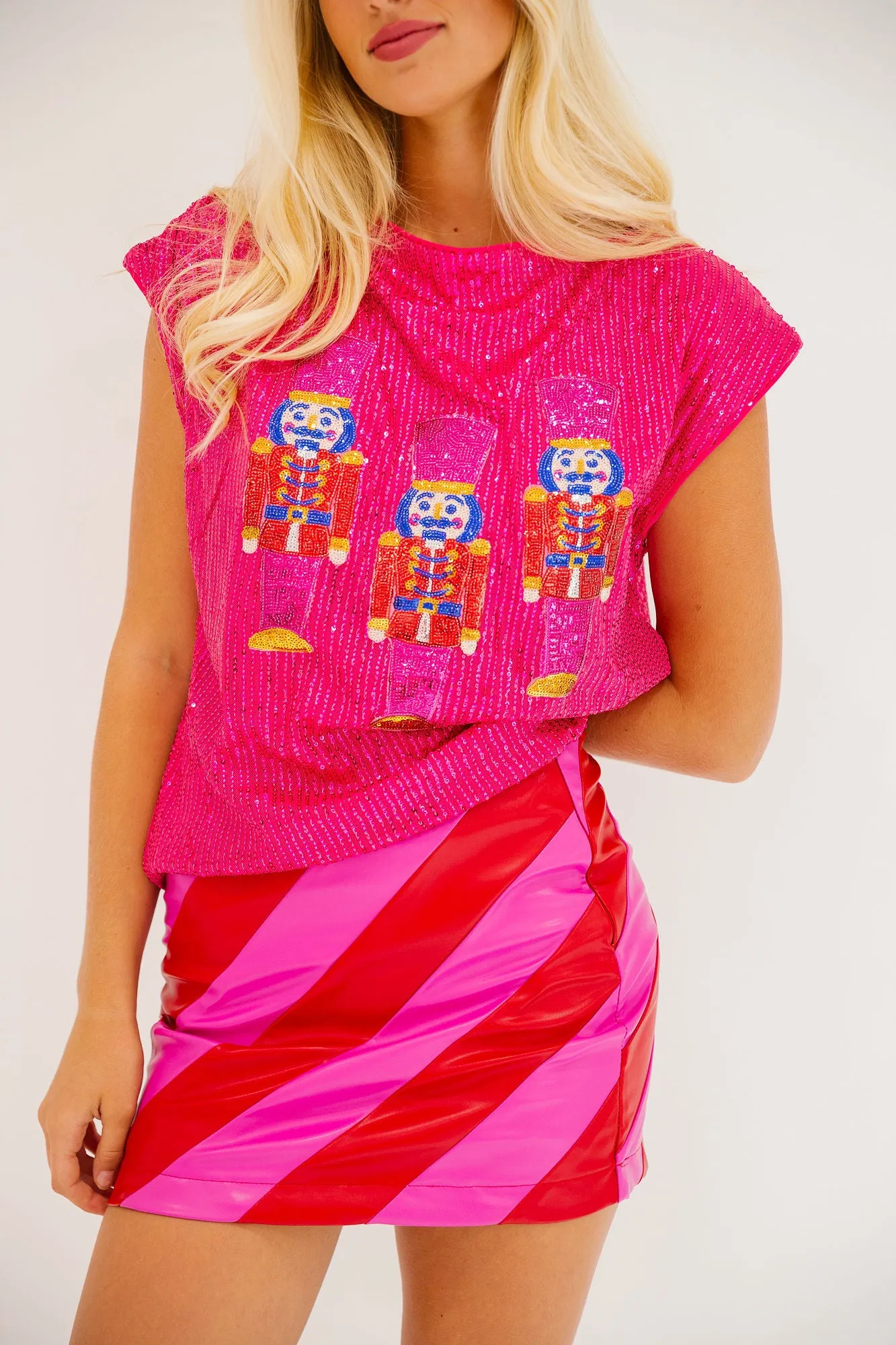 NUTCRACKER PINK SEQUIN TOP