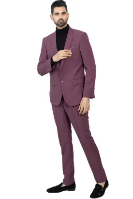 Paul Lorenzo 1969 Burgundy Solid Slim Fit Suit (2-Piece Set)