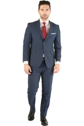 Paul Lorenzo 1969 Navy Solid Slim Fit Suit (2-Piece Set)