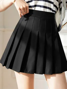 Pleated Mini Skirt With Shorts Underneath