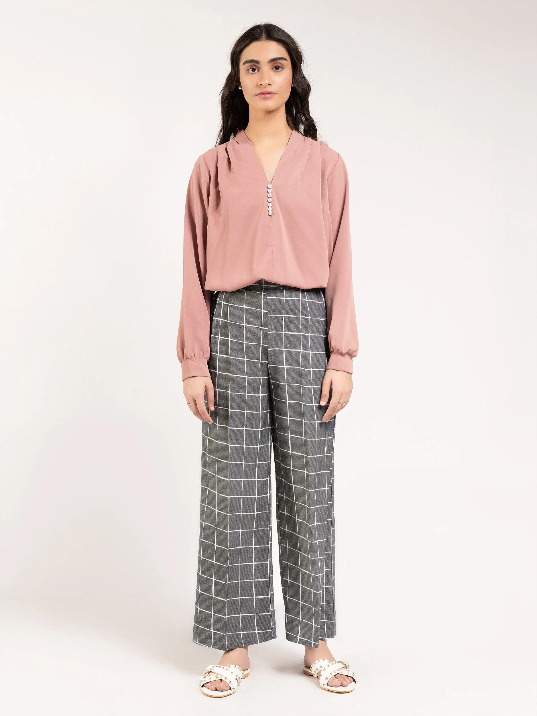 Printed Wide Leg Pants