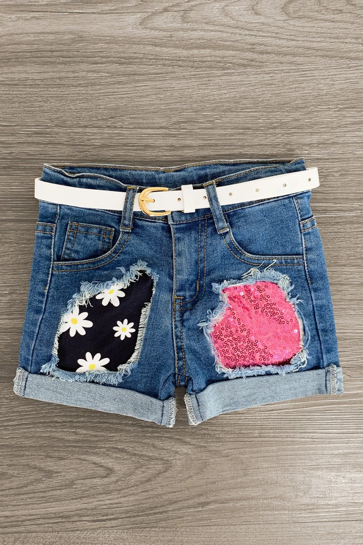 "Sassy Little Soul" Distressed Denim Short Set