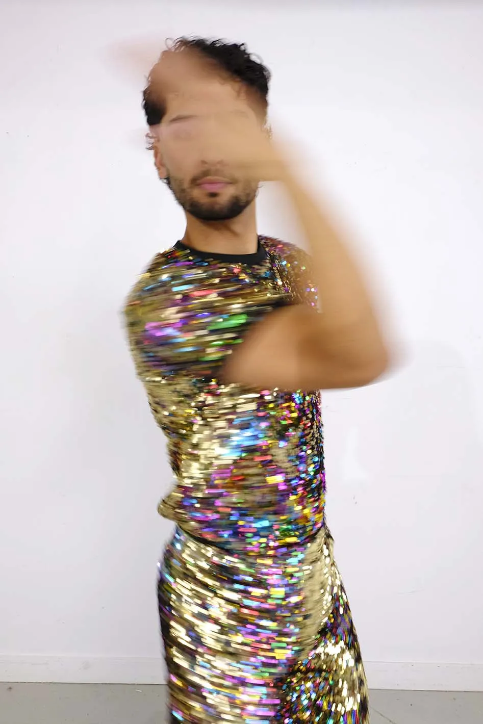 RAINBOW GOLD SEQUIN T-SHIRT