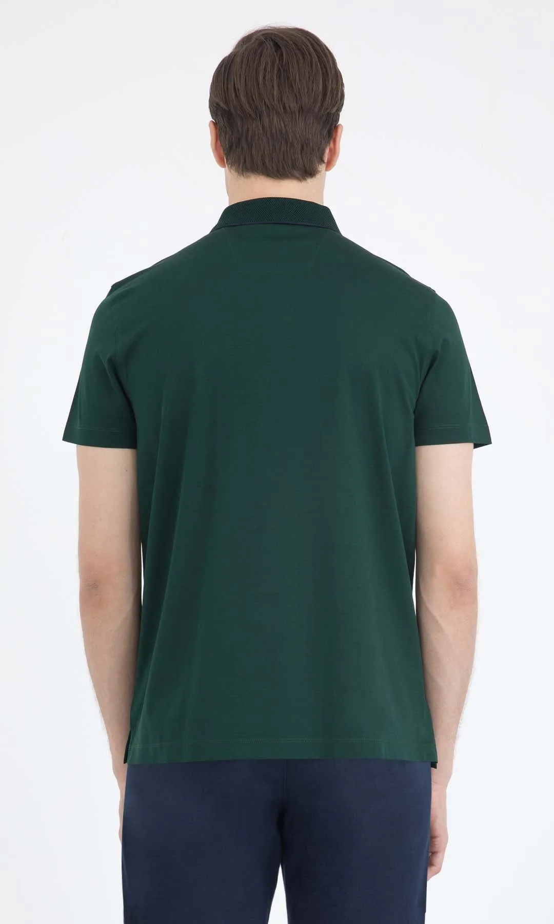 Regular Fit Basic Cotton Polo T-shirt, Green