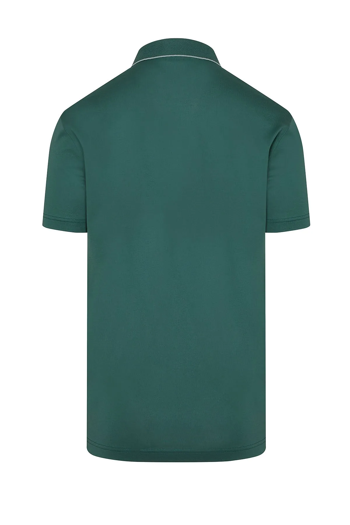 Regular Fit Green Basic Cotton Polo T-Shirt