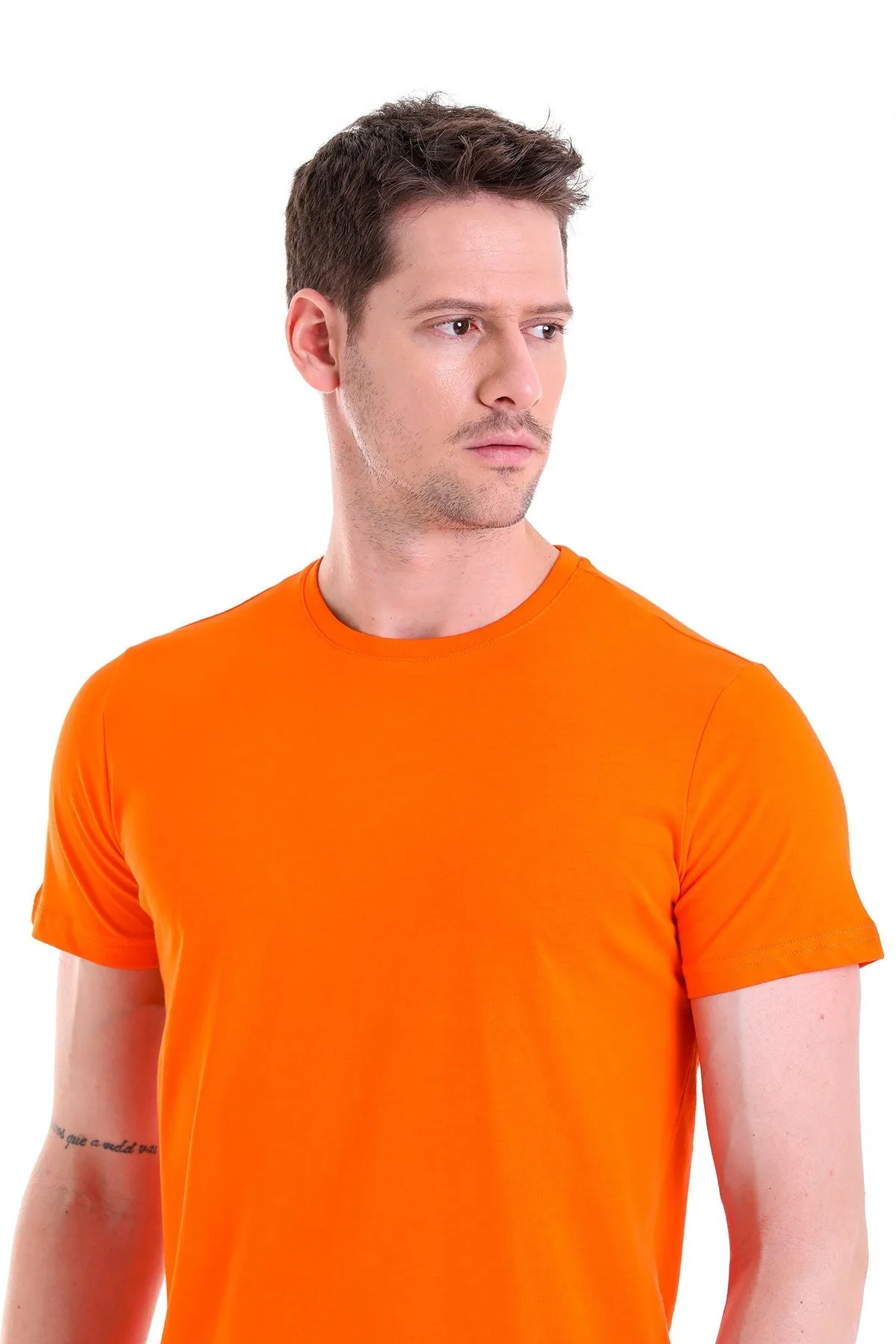 Regular Fit Orange X Basic Cotton Crew Neck T-Shirt