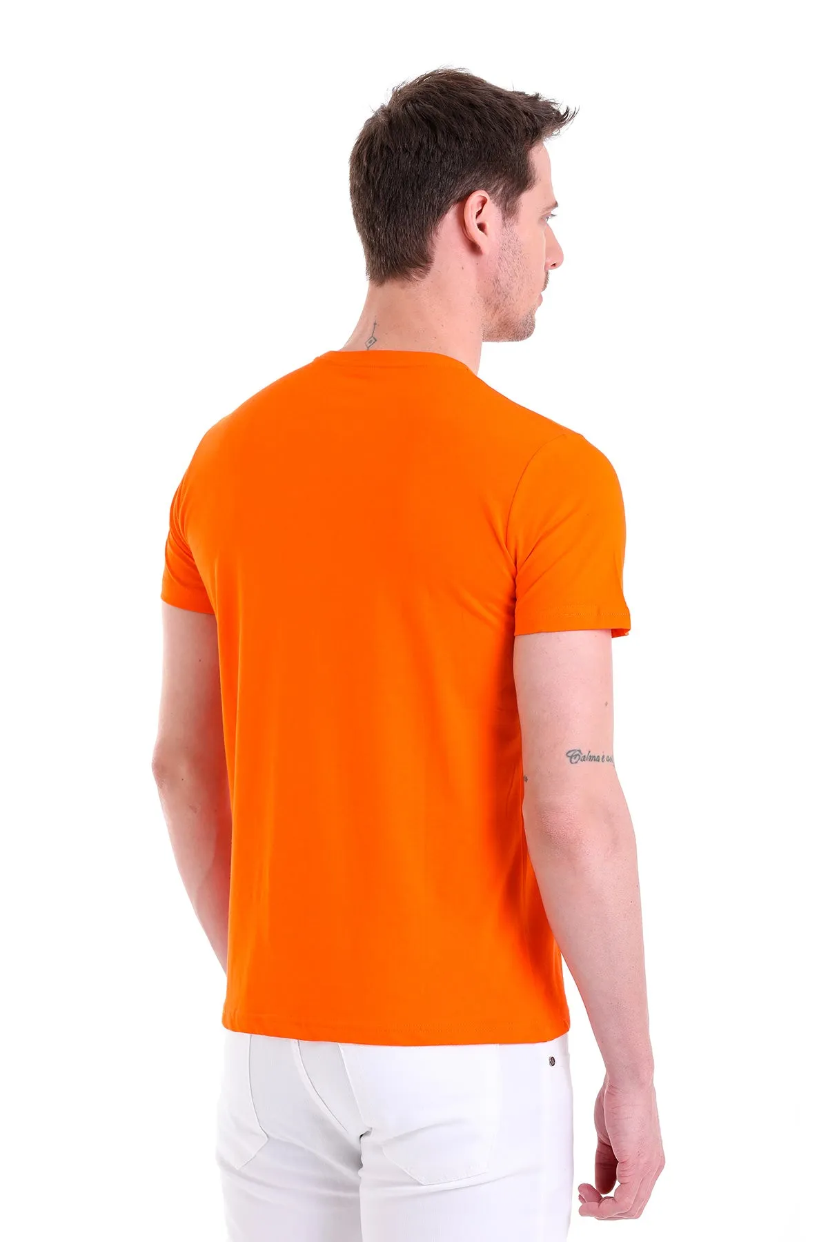 Regular Fit Orange X Basic Cotton Crew Neck T-Shirt