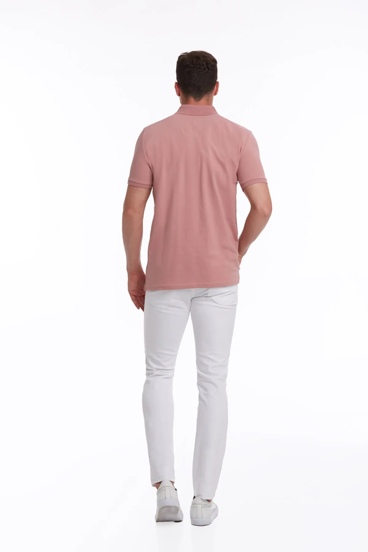 Regular Fit Pink Basic Cotton Polo T-Shirt