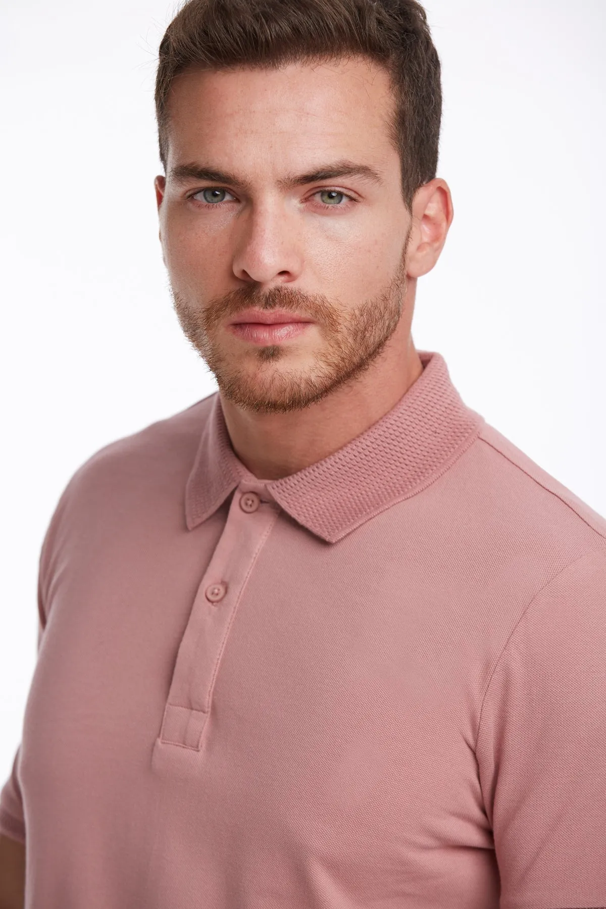 Regular Fit Pink Basic Cotton Polo T-Shirt