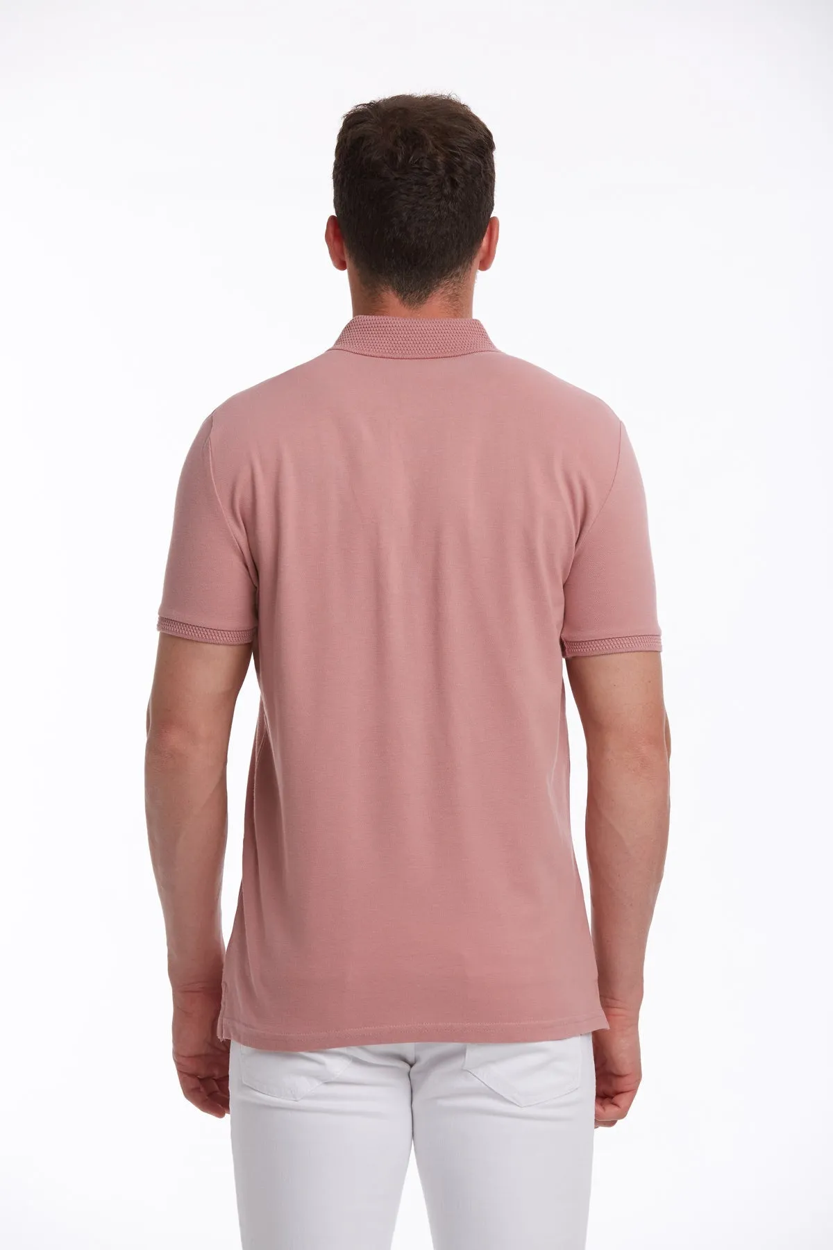 Regular Fit Pink Basic Cotton Polo T-Shirt