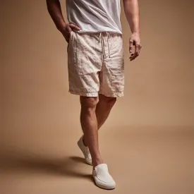 Relaxed Fit Linen Short - Zephyr Pigment