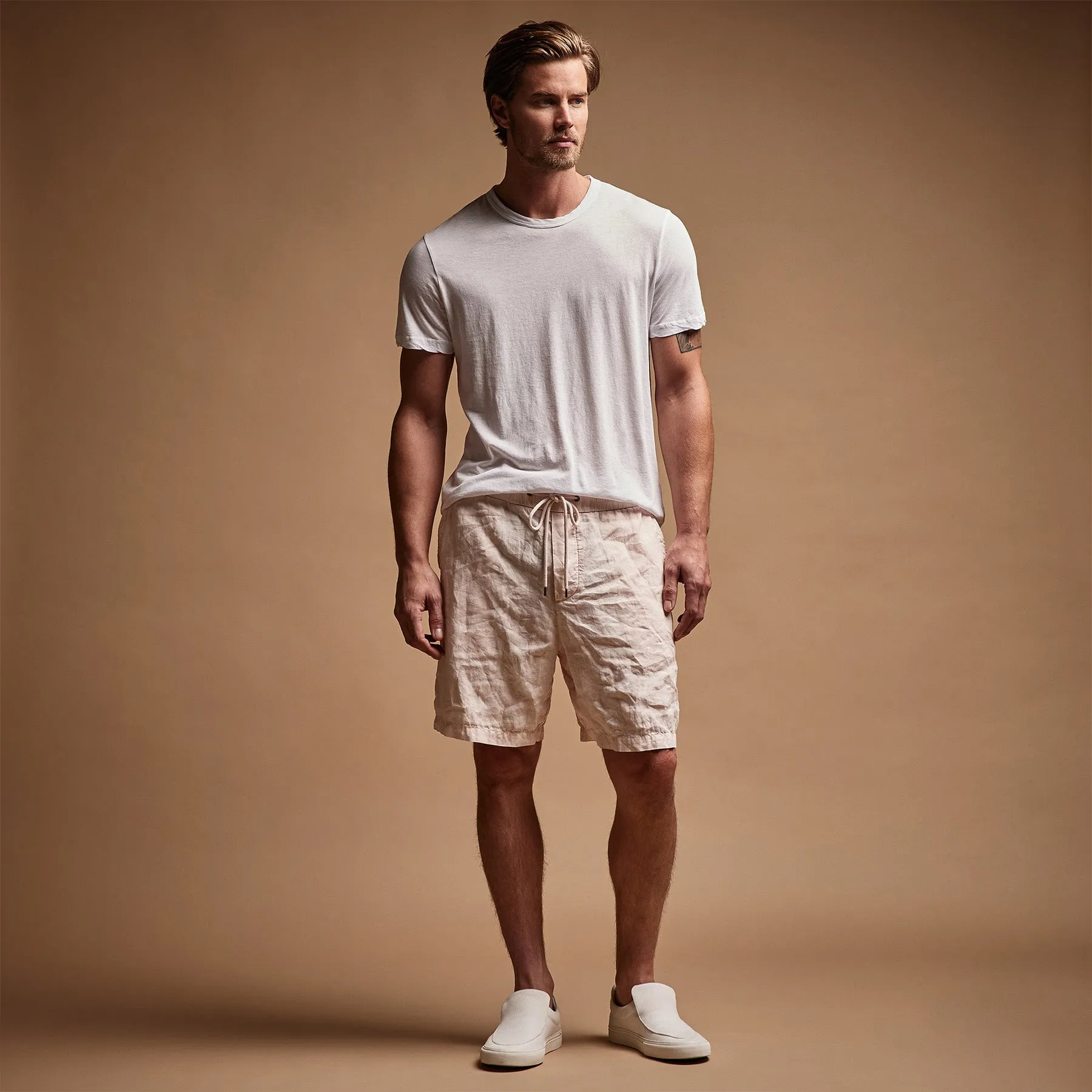 Relaxed Fit Linen Short - Zephyr Pigment