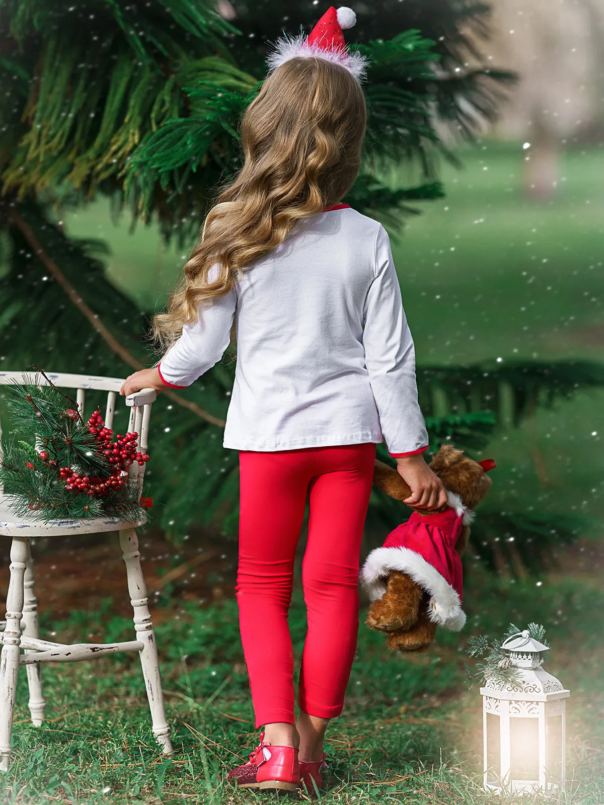 Santa's Little Princess Sequin Legging Set