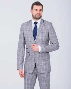 Skopes Whittington Slim Fit Tall Suit (stone/navy check)