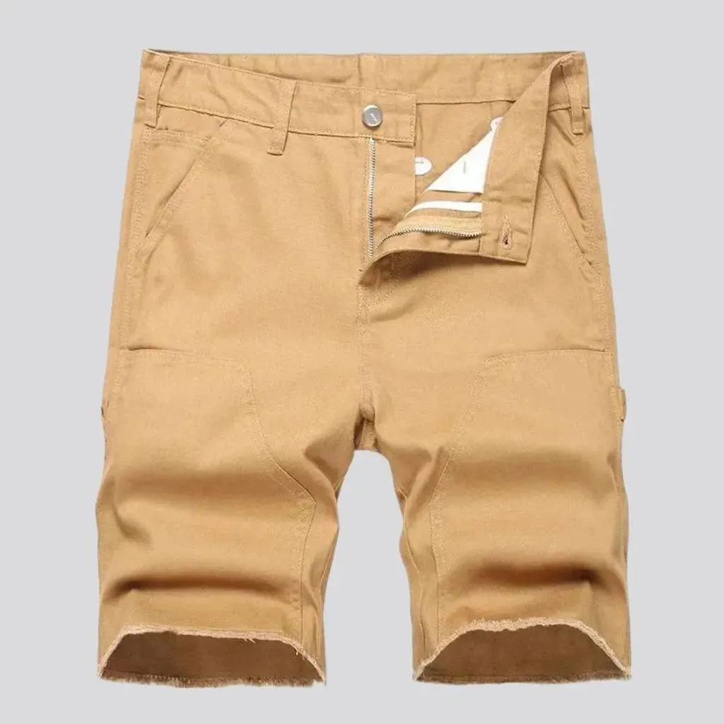 Slim carpenter-loop denim shorts