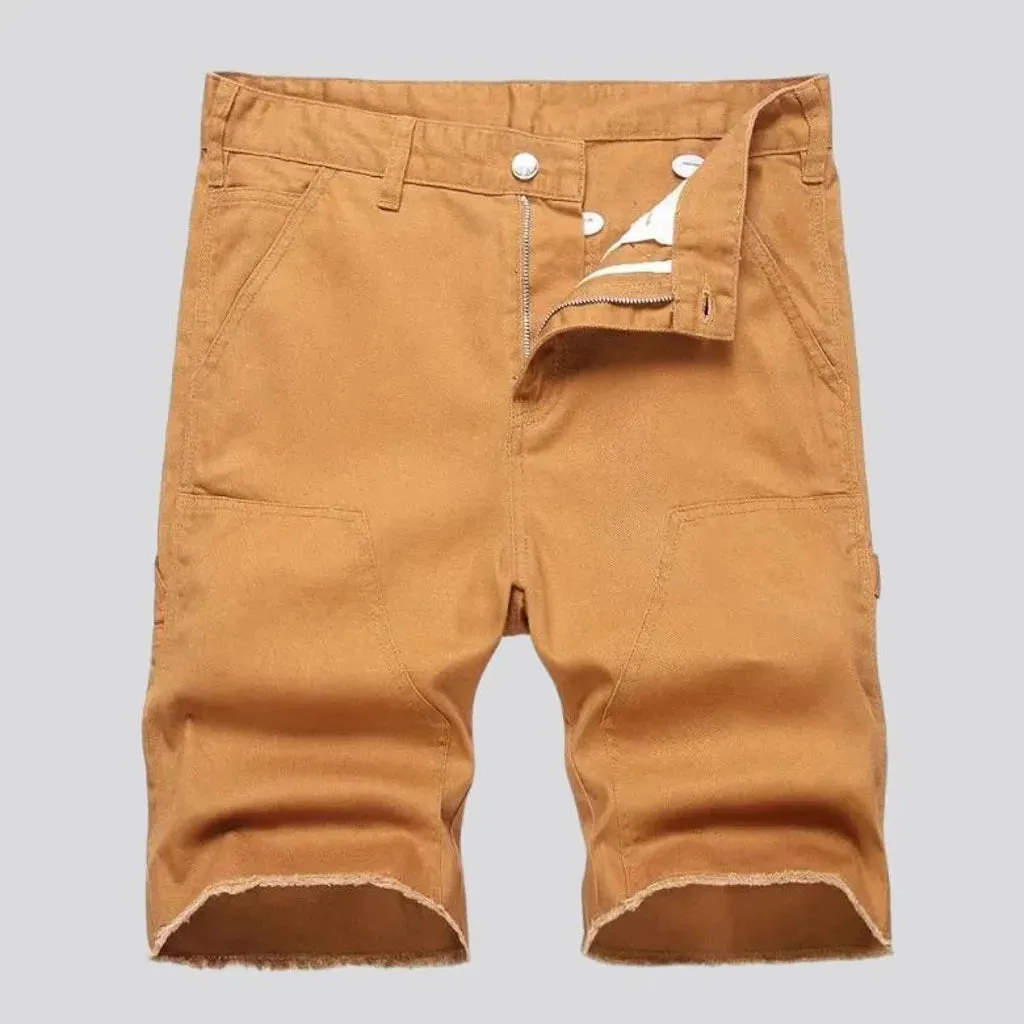 Slim carpenter-loop denim shorts